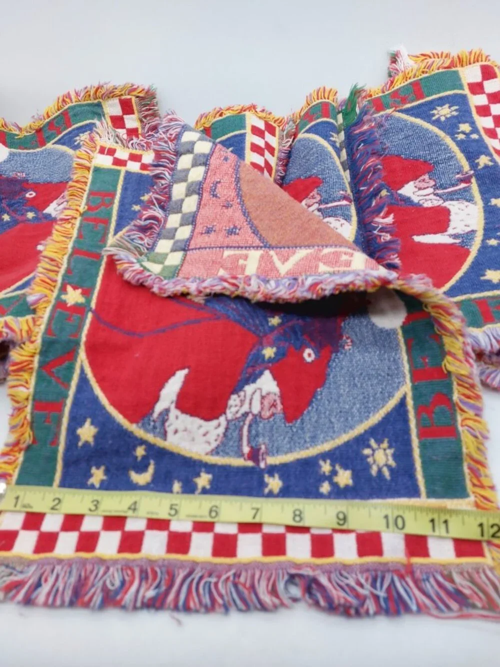 Santa Claus Placemats Vintage Tapestry Set Of 6 Placemats Believe